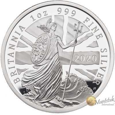 1oz, UK, 2020, Silver, Britannia - Proof reverse