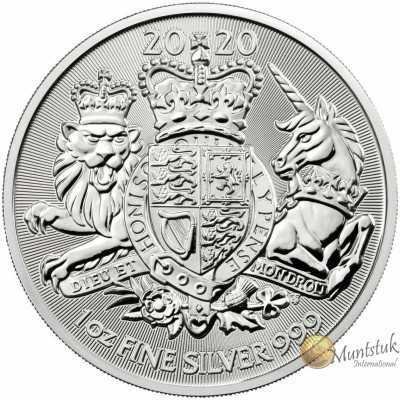 1oz, UK, 2020, Silver, Royal Arms reverse