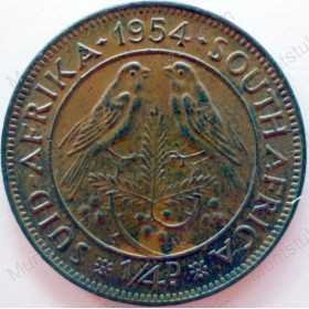 Quarter Penny, South Africa, 1954, Brass