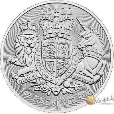 1oz, UK, 2022, Silver, Royal Arms reverse