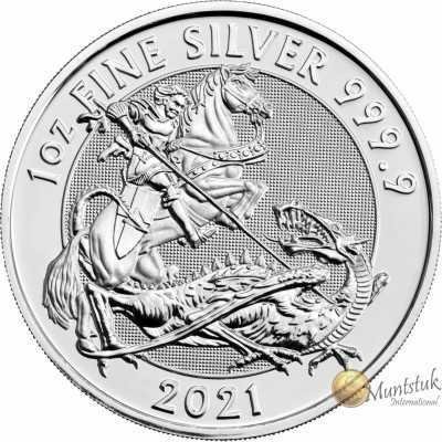 1oz, UK, 2021, Silver, The Valiant reverse