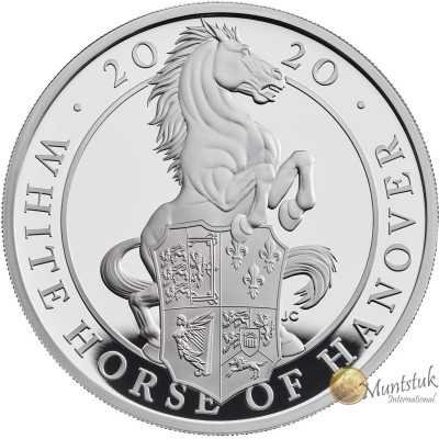 1oz, UK, 2020, Silver, White Horse of Hanover reverse