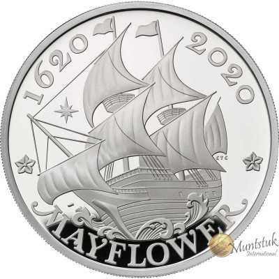 1oz, UK, 2020, Silver, Mayflower reverse