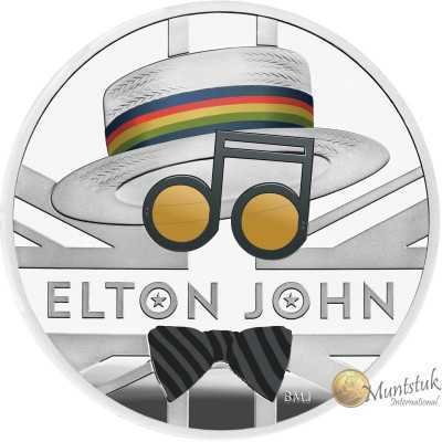 1oz, UK, 2020, Silver, Music Legends - Elton John reverse