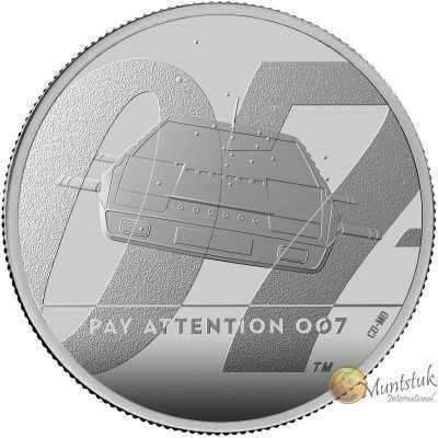 1oz, UK, 2020, Silver, James Bond - Pay Attention reverse
