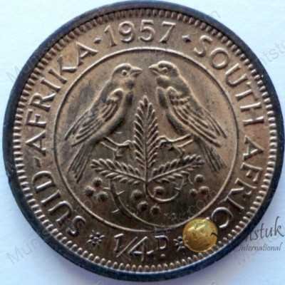 Quarter Penny, South Africa, 1957, Brass