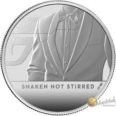 1oz, UK, 2020, Silver, James Bond - Shaken not Stirred reverse