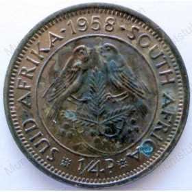 Quarter Penny, South Africa, 1958, Brass