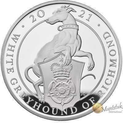 1oz, UK, 2021, Silver, White Greyhound of Richmond reverse