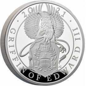 1oz, UK, 2021, Silver, Griffin of Edward III reverse