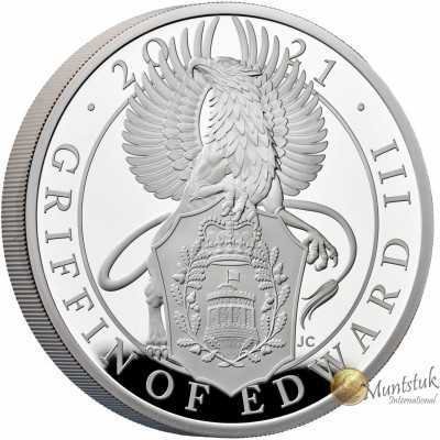 1oz, UK, 2021, Silver, Griffin of Edward III reverse