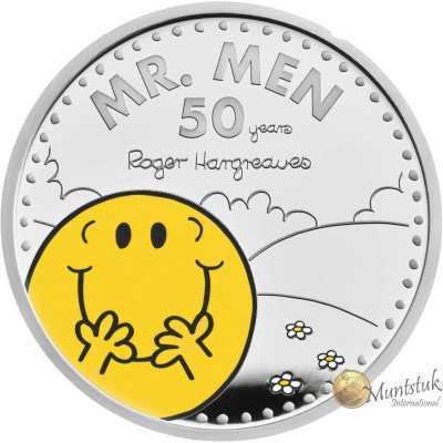 1oz, UK, 2021, Silver, Mr. Men - Mr. Happy reverse