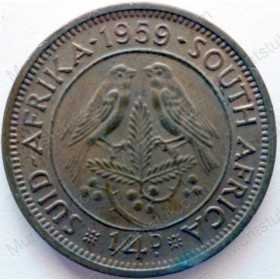 Quarter Penny, South Africa, 1959, Brass