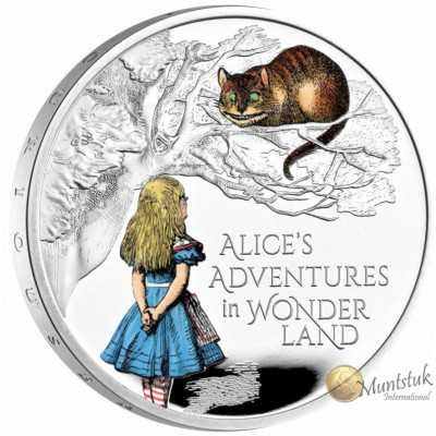 1oz, UK, 2021, Silver, Alice in Wonderland reverse