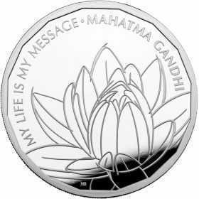 1oz, UK, 2021, Silver, Mahatma Gandhi reverse