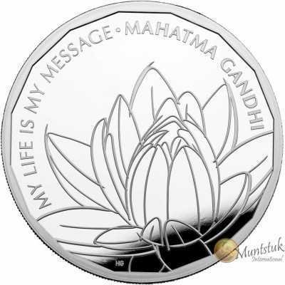1oz, UK, 2021, Silver, Mahatma Gandhi reverse
