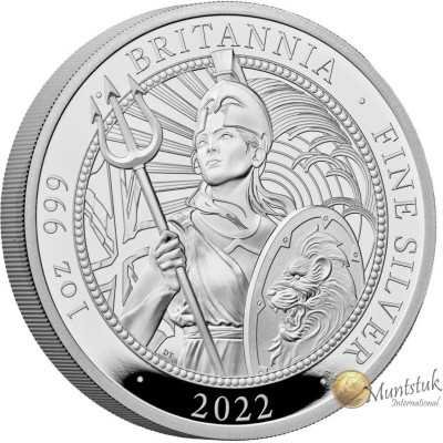 1oz, UK, 2022, Silver, Britannia - Proof reverse