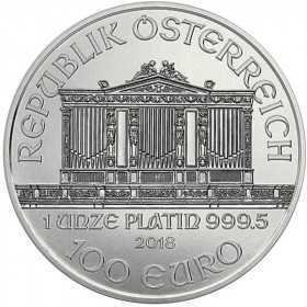1oz, Austria, 2018, Platinum - Vienna Philharmonic obverse