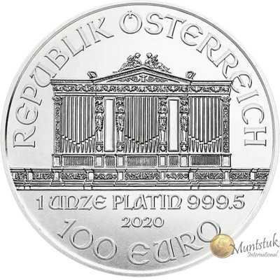 1oz, Austria, 2020, Platinum - Vienna Philharmonic obverse