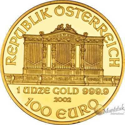 1oz, Austria, 2002, Gold - Vienna Philharmonic obverse