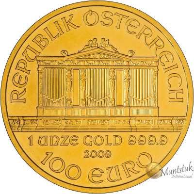 1oz, Austria, 2009, Gold - Vienna Philharmonic obverse