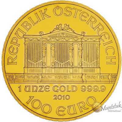 1oz, Austria, 2010, Gold - Vienna Philharmonic obverse