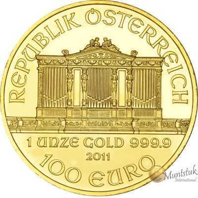 1oz, Austria, 2011, Gold - Vienna Philharmonic obverse