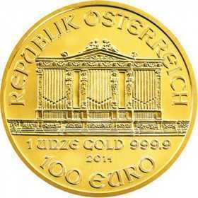 1oz, Austria, 2014, Gold - Vienna Philharmonic obverse