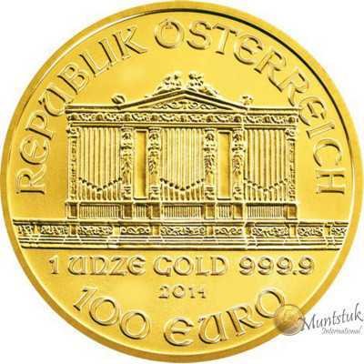 1oz, Austria, 2014, Gold - Vienna Philharmonic obverse
