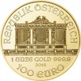 1oz, Austria, 2015, Gold - Vienna Philharmonic obverse
