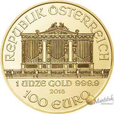 1oz, Austria, 2015, Gold - Vienna Philharmonic obverse