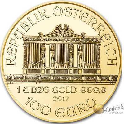 1oz, Austria, 2017, Gold - Vienna Philharmonic obverse