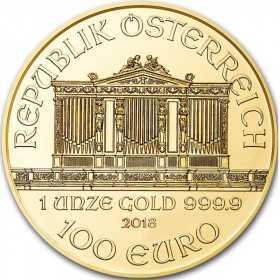 1oz, Austria, 2018, Gold - Vienna Philharmonic obverse