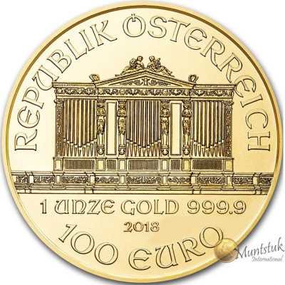1oz, Austria, 2018, Gold - Vienna Philharmonic obverse