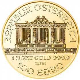 1oz, Austria, 2019, Gold - Vienna Philharmonic obverse