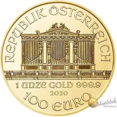 1oz, Austria, 2020, Gold - Vienna Philharmonic obverse