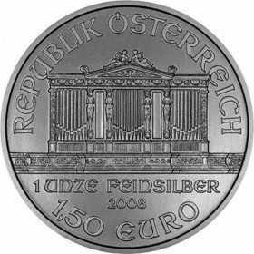 1oz, Austria, 2008, Silver - Vienna Philharmonic obverse