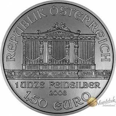 1oz, Austria, 2008, Silver - Vienna Philharmonic obverse