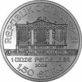 1oz, Austria, 2009, Silver - Vienna Philharmonic obverse