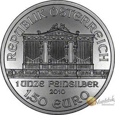 1oz, Austria, 2010, Silver - Vienna Philharmonic obverse