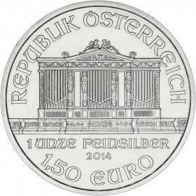 1oz, Austria, 2014, Silver - Vienna Philharmonic obverse
