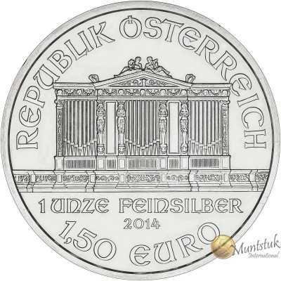 1oz, Austria, 2014, Silver - Vienna Philharmonic obverse
