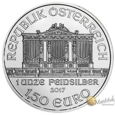1oz, Austria, 2017, Silver - Vienna Philharmonic obverse