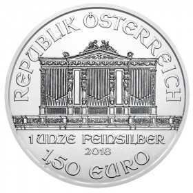 1oz, Austria, 2018, Silver - Vienna Philharmonic obverse