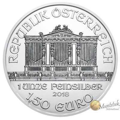 1oz, Austria, 2018, Silver - Vienna Philharmonic obverse