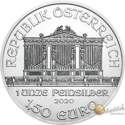 1oz, Austria, 2020, Silver - Vienna Philharmonic obverse