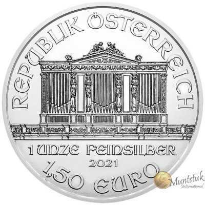1oz, Austria, 2021, Silver - Vienna Philharmonic obverse