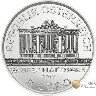 1/25 oz, Austria, 2018, Platinum - Vienna Philharmonic obverse