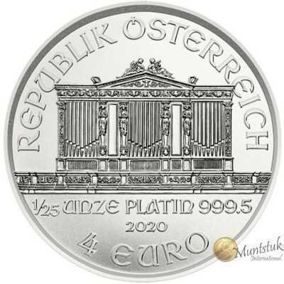 1/25 oz, Austria, 2020, Platinum - Vienna Philharmonic obverse