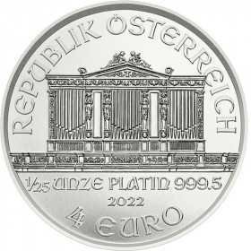 1/25 oz, Austria, 2022, Platinum - Vienna Philharmonic obverse